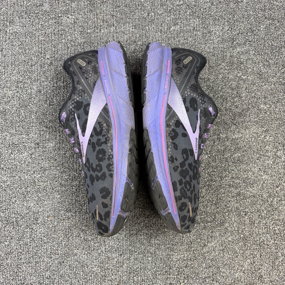 Brooks Ghost 14 Leopard Print Cheetah Running Shoes Black Purple Womens Size 9 B - Picture 8 of 10